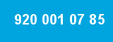 920 001 07 85 920 001 07 85